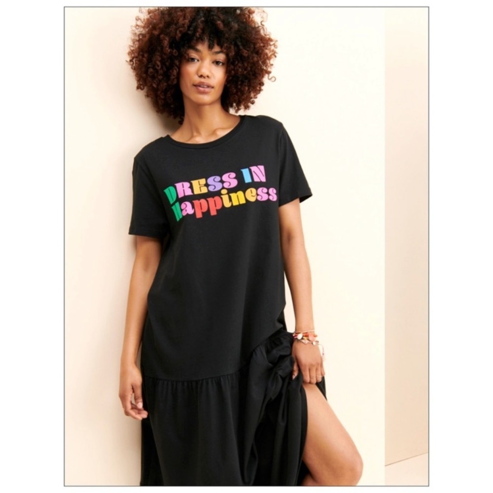 FARM Rio Dress In Happiness T-Shirt Dress in Black size small - Picture 3 of 11